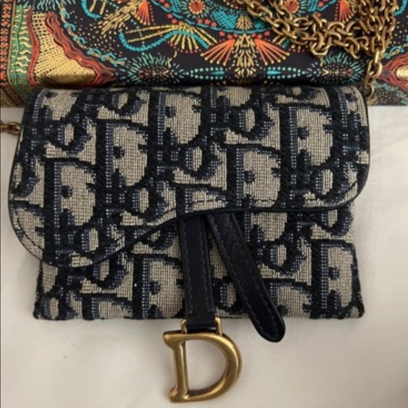 SADDLE NANO POUCH Blue Dior Oblique Jacquard Reference: S5654CTZQ_M928 - Picture 3 of 5